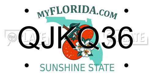 QJKQ36 Florida License Plate