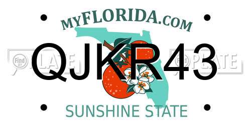 QJKR43 Florida License Plate