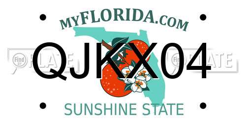 QJKX04 Florida License Plate