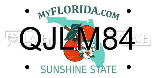 QJLM84 Florida License Plate