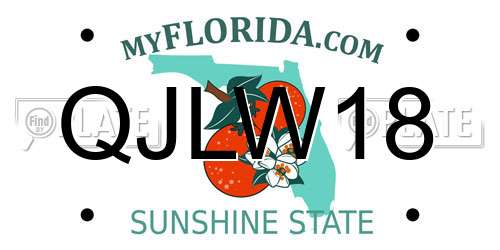 QJLW18 Florida License Plate