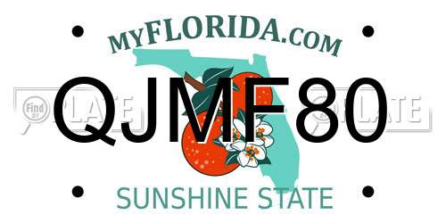 QJMF80 Florida License Plate