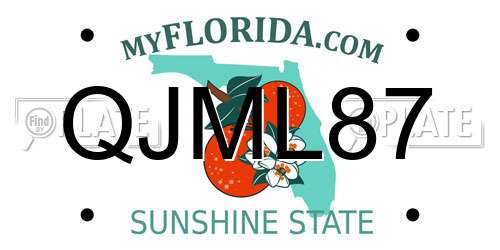 QJML87 Florida License Plate