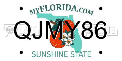 QJMY86 Florida License Plate