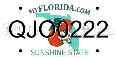 QJO0222 Florida License Plate