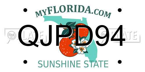 QJPD94 Florida License Plate