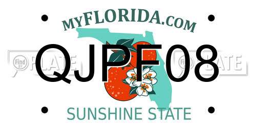 QJPF08 Florida License Plate