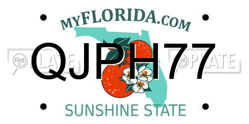 QJPH77 Florida License Plate