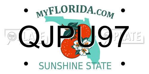 QJPU97 Florida License Plate