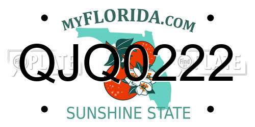 QJQ0222 Florida License Plate