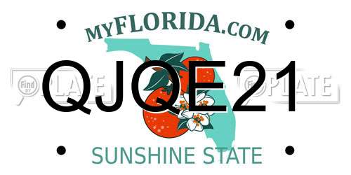 QJQE21 Florida License Plate