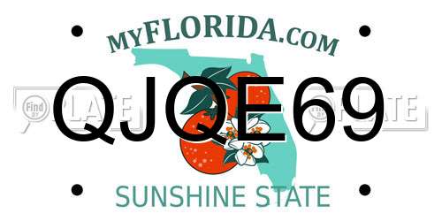 QJQE69 Florida License Plate