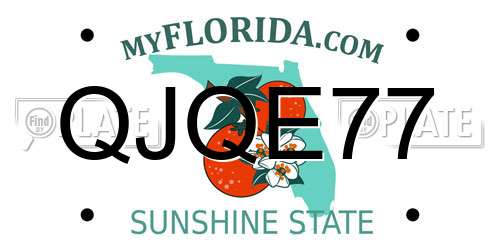 QJQE77 Florida License Plate