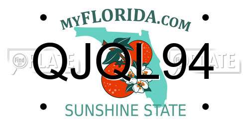 QJQL94 Florida License Plate