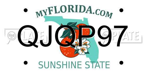 QJQP97 Florida License Plate