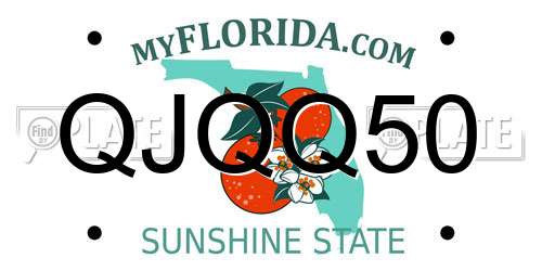 QJQQ50 Florida License Plate