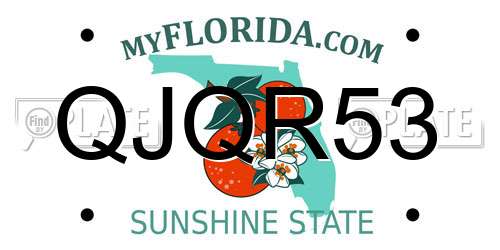 QJQR53 Florida License Plate