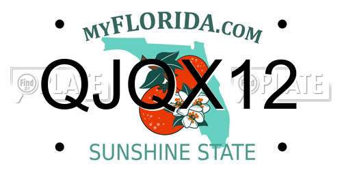 QJQX12 Florida License Plate