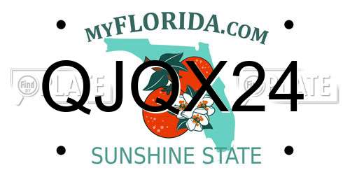 QJQX24 Florida License Plate