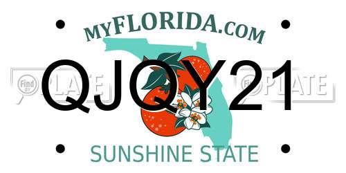 QJQY21 Florida License Plate