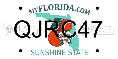 QJRC47 Florida License Plate