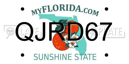 QJRD67 Florida License Plate