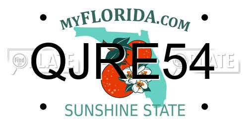 QJRE54 Florida License Plate