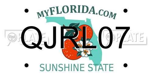 QJRL07 Florida License Plate