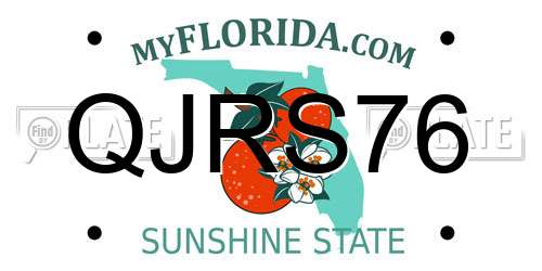 QJRS76 Florida License Plate