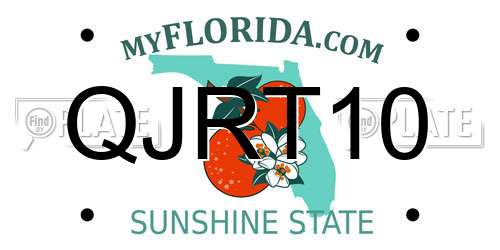 QJRT10 Florida License Plate
