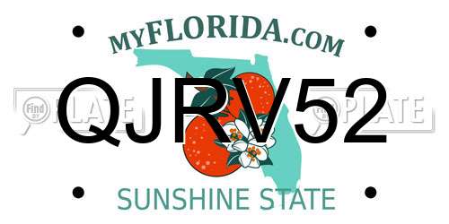 QJRV52 Florida License Plate