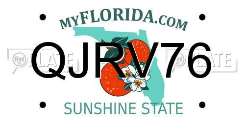 QJRV76 Florida License Plate