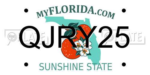 QJRY25 Florida License Plate