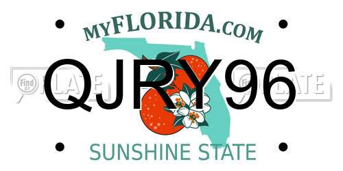 QJRY96 Florida License Plate
