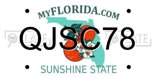 QJSC78 Florida License Plate
