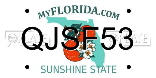 QJSF53 Florida License Plate