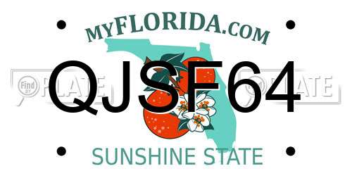 QJSF64 Florida License Plate