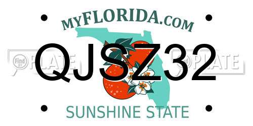 QJSZ32 Florida License Plate