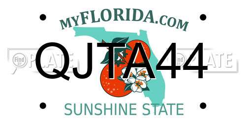 QJTA44 Florida License Plate