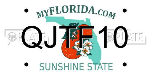 QJTF10 Florida License Plate