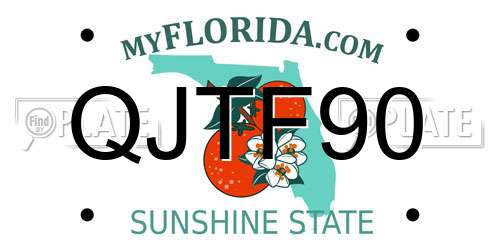 QJTF90 Florida License Plate