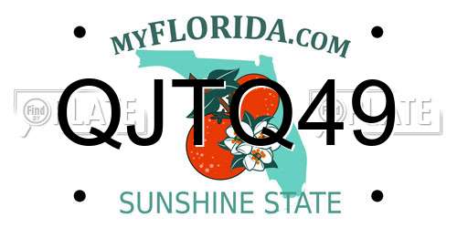 QJTQ49 Florida License Plate