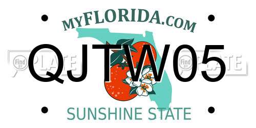 QJTW05 Florida License Plate