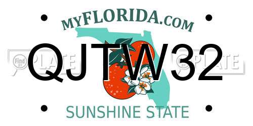 QJTW32 Florida License Plate