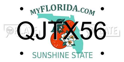 QJTX56 Florida License Plate