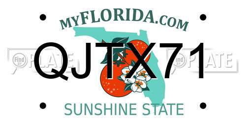 QJTX71 Florida License Plate