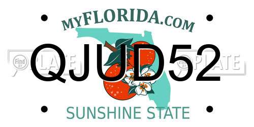 QJUD52 Florida License Plate