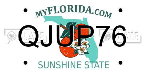 QJUP76 Florida License Plate