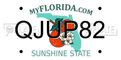 QJUP82 Florida License Plate