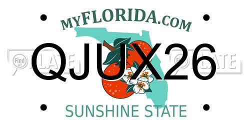 QJUX26 Florida License Plate